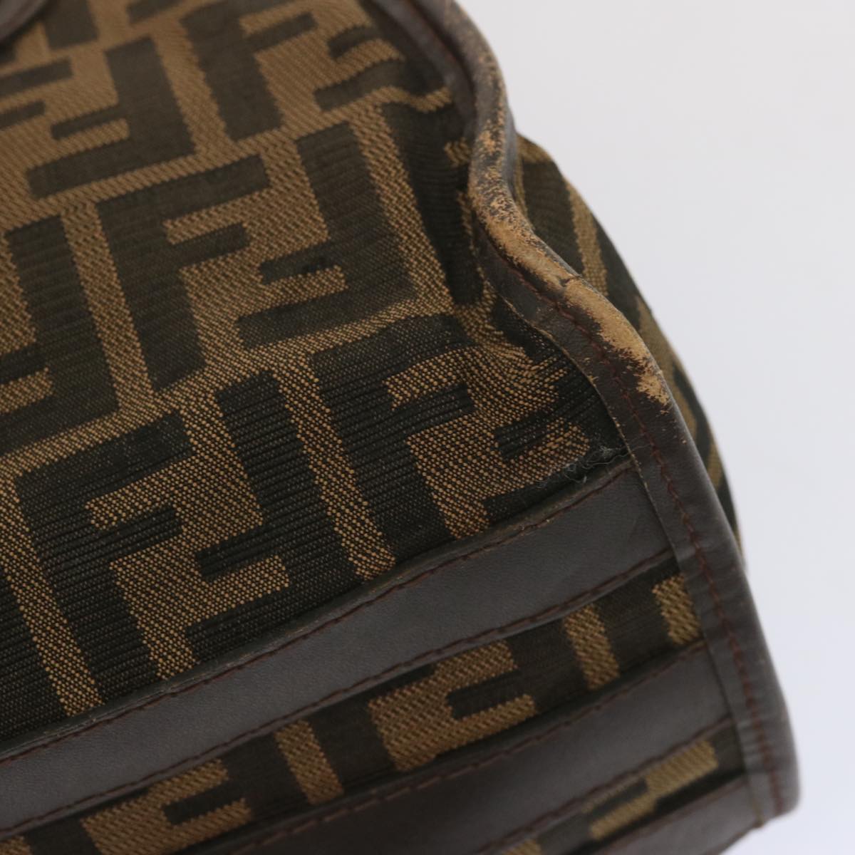 FENDI Zucca Canvas Hand Bag Black Brown68378