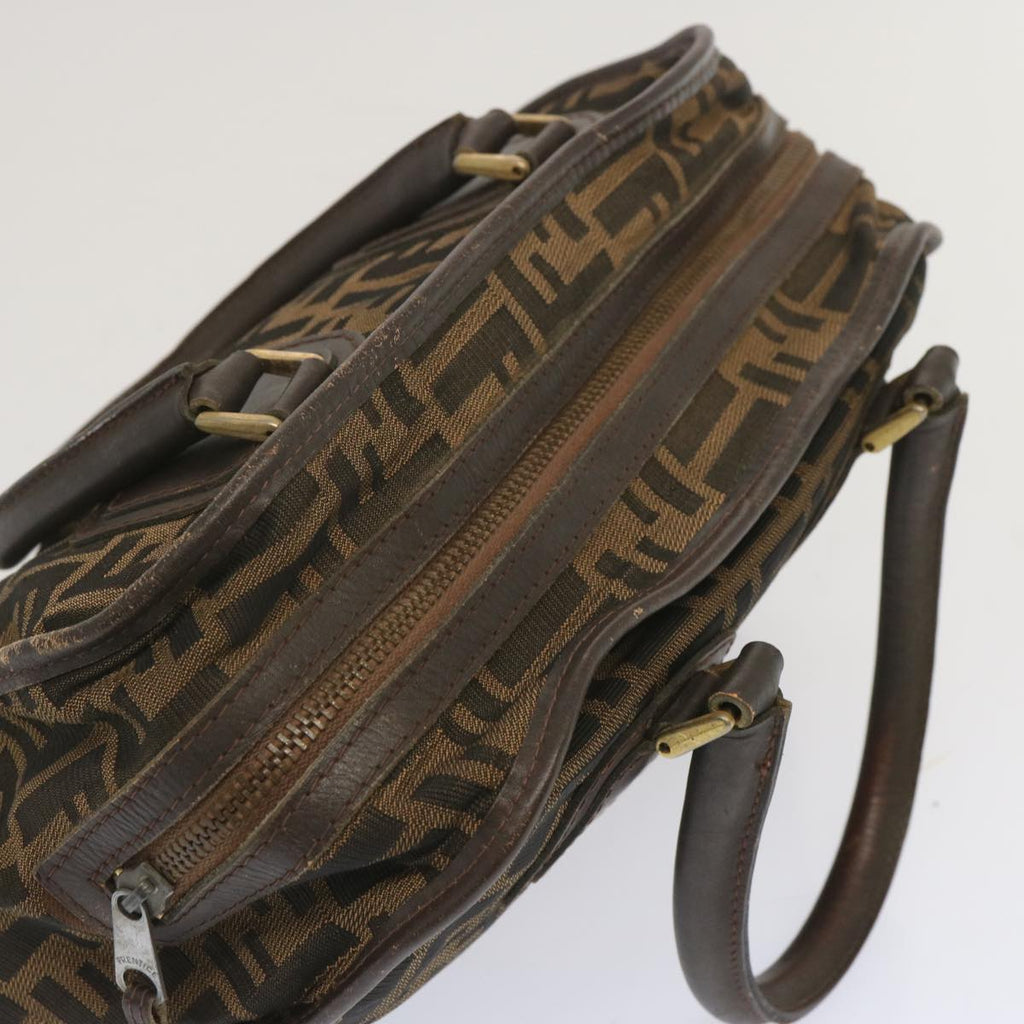 FENDI Zucca Canvas Hand Bag Black Brown68378