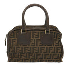 FENDI Zucca Canvas Hand Bag Black Brown68378