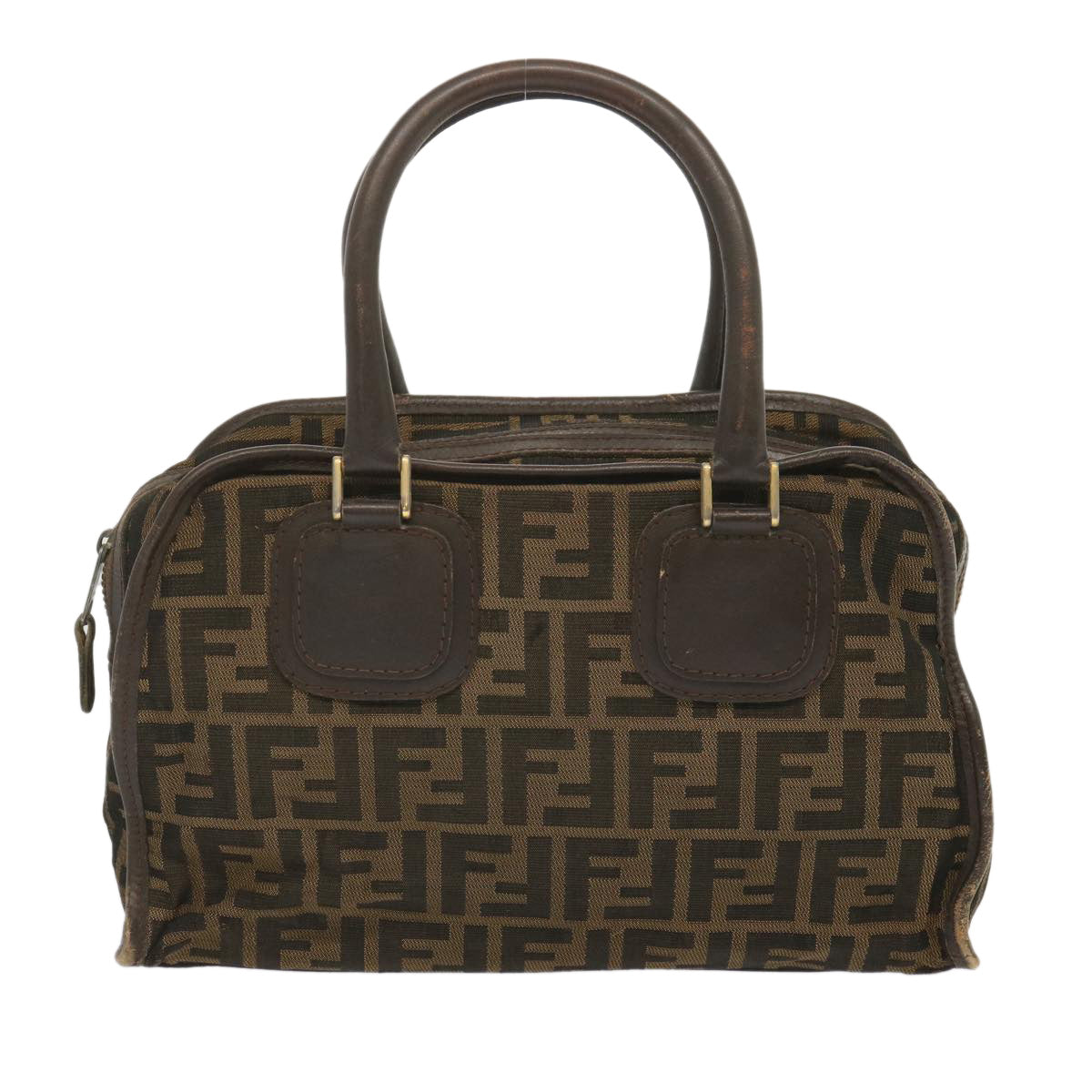 FENDI Zucca Canvas Hand Bag Black Brown68378