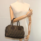 FENDI Zucca Canvas Hand Bag Black Brown68378
