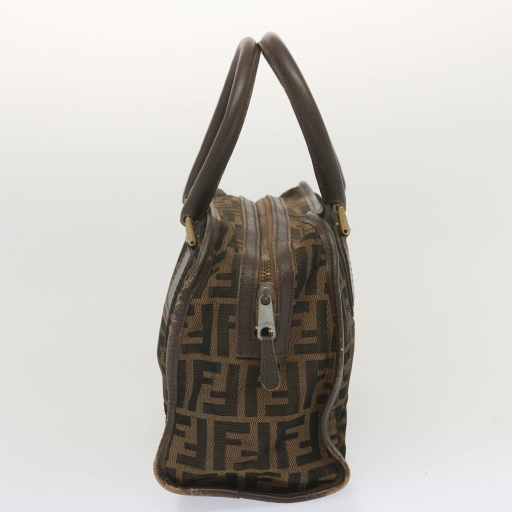 FENDI Zucca Canvas Hand Bag Black Brown68378
