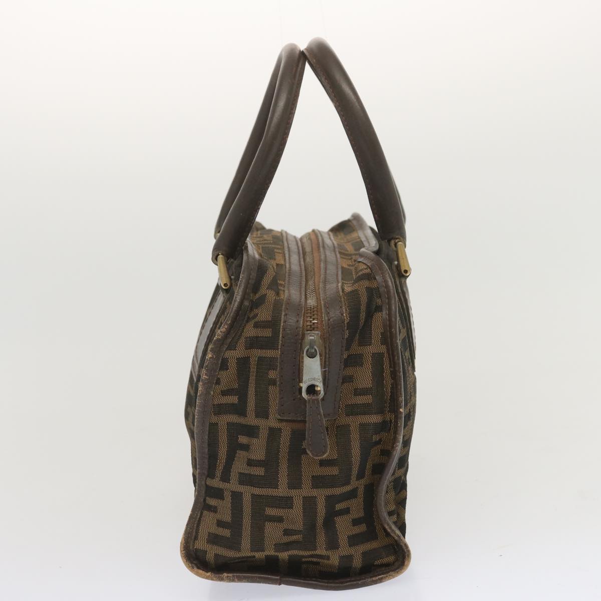 FENDI Zucca Canvas Hand Bag Black Brown68378