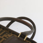 FENDI Zucca Canvas Hand Bag Black Brown68378