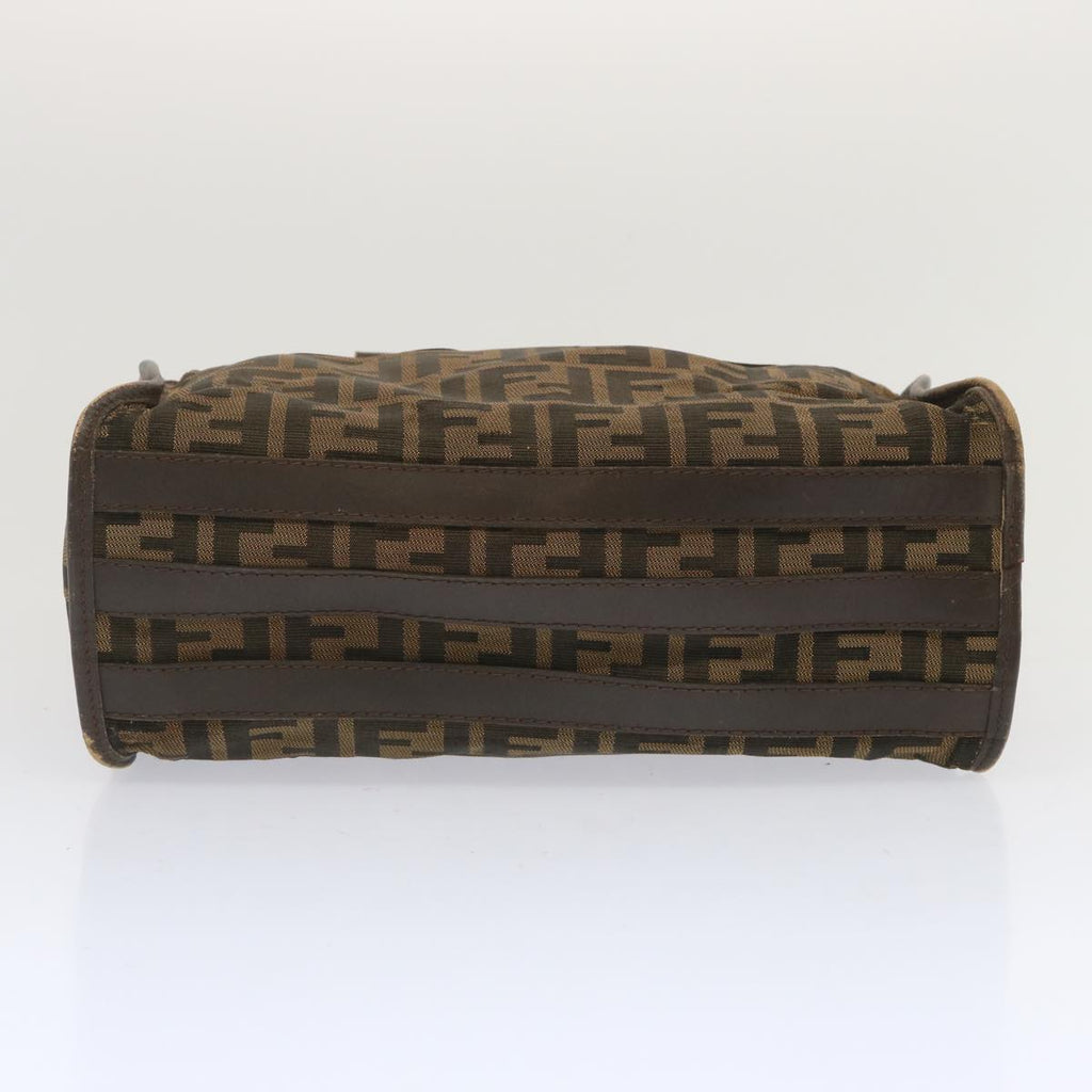 FENDI Zucca Canvas Hand Bag Black Brown68378
