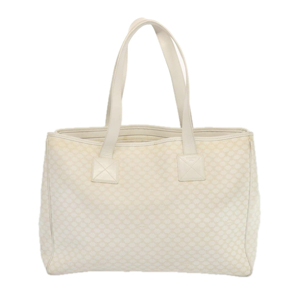 CELINE Macadam Canvas Tote Bag PVC White Auth 68393