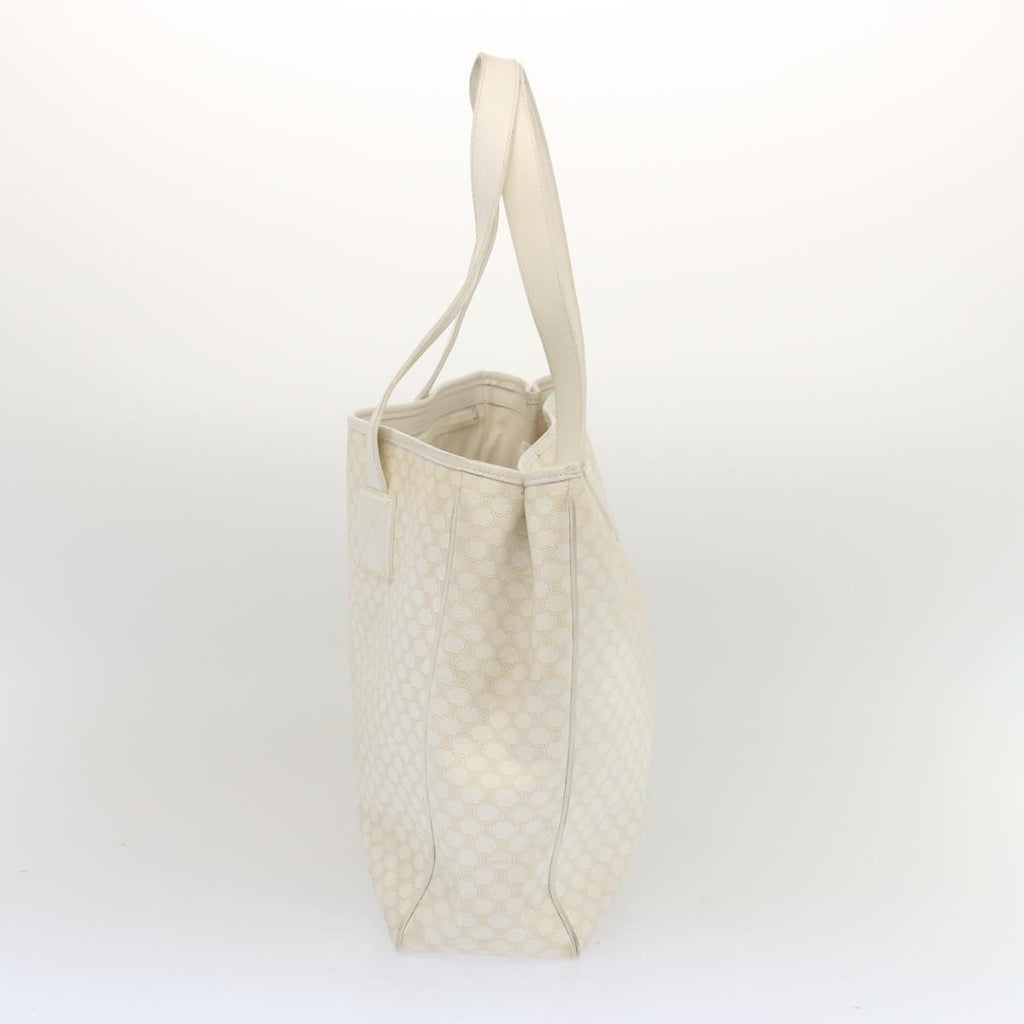 CELINE Macadam Canvas Tote Bag PVC White Auth 68393