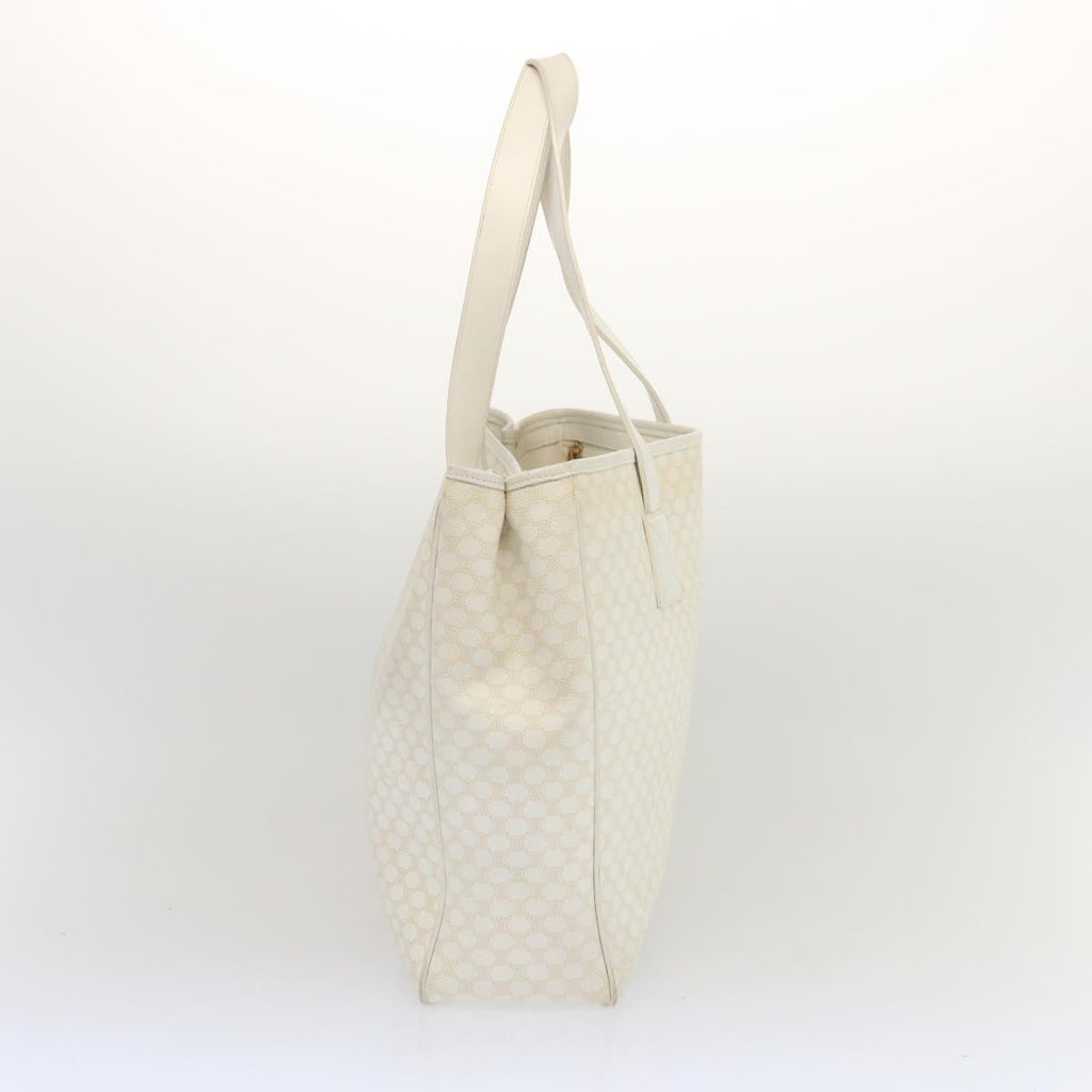 CELINE Macadam Canvas Tote Bag PVC White Auth 68393