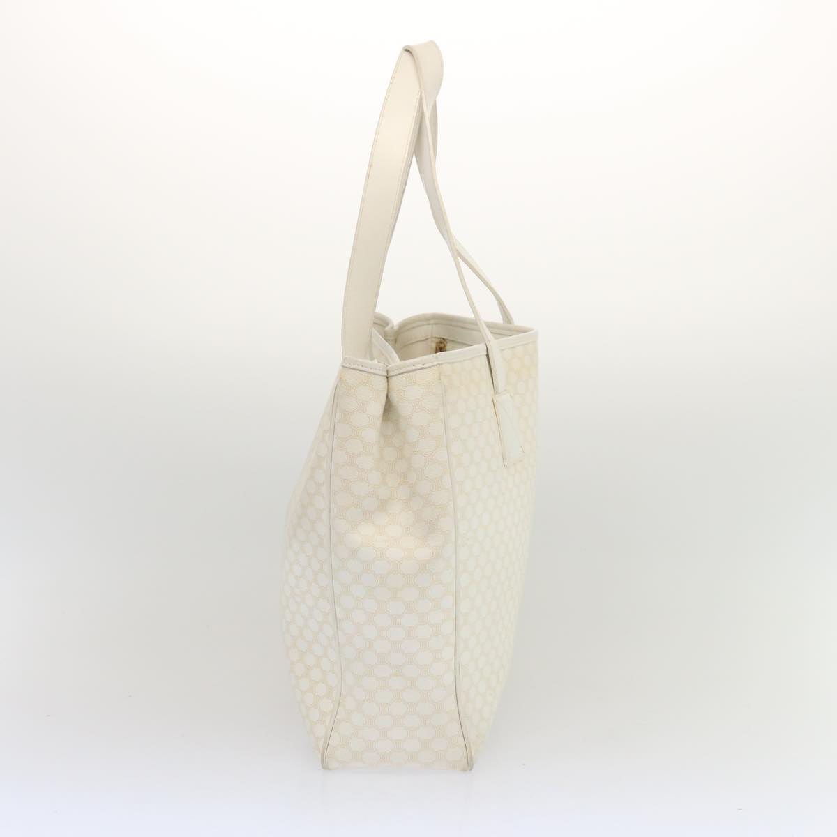 CELINE Macadam Canvas Tote Bag PVC White Auth 68393
