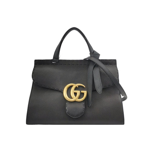 Gucci GG Marmont Small Leather Solid GG Logo Flap Crossbody Bag 250527781210776