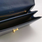 Gucci Sylvie 1969 Leather Solid Metal Chain Crossbody Bag 250419781156319