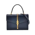 Gucci Sylvie 1969 Leather Solid Metal Chain Crossbody Bag 250419781156319