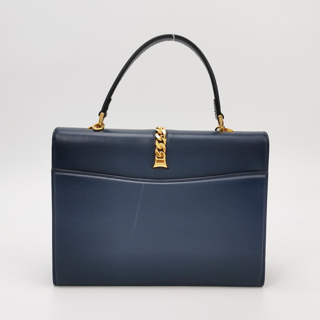 Gucci Sylvie 1969 Leather Solid Metal Chain Crossbody Bag 250419781156319