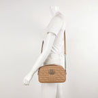 Gucci GG Marmont Small Leather Solid Quilted Double G Logo Crossbody Bag 057853000162