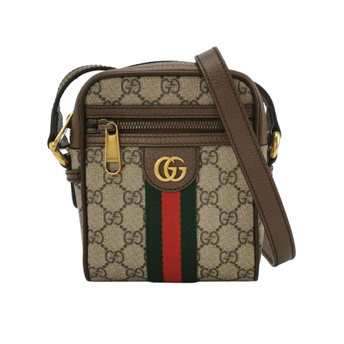 Gucci Ophidia Leather and Canvas GG Crossbody Bag 24092078871548