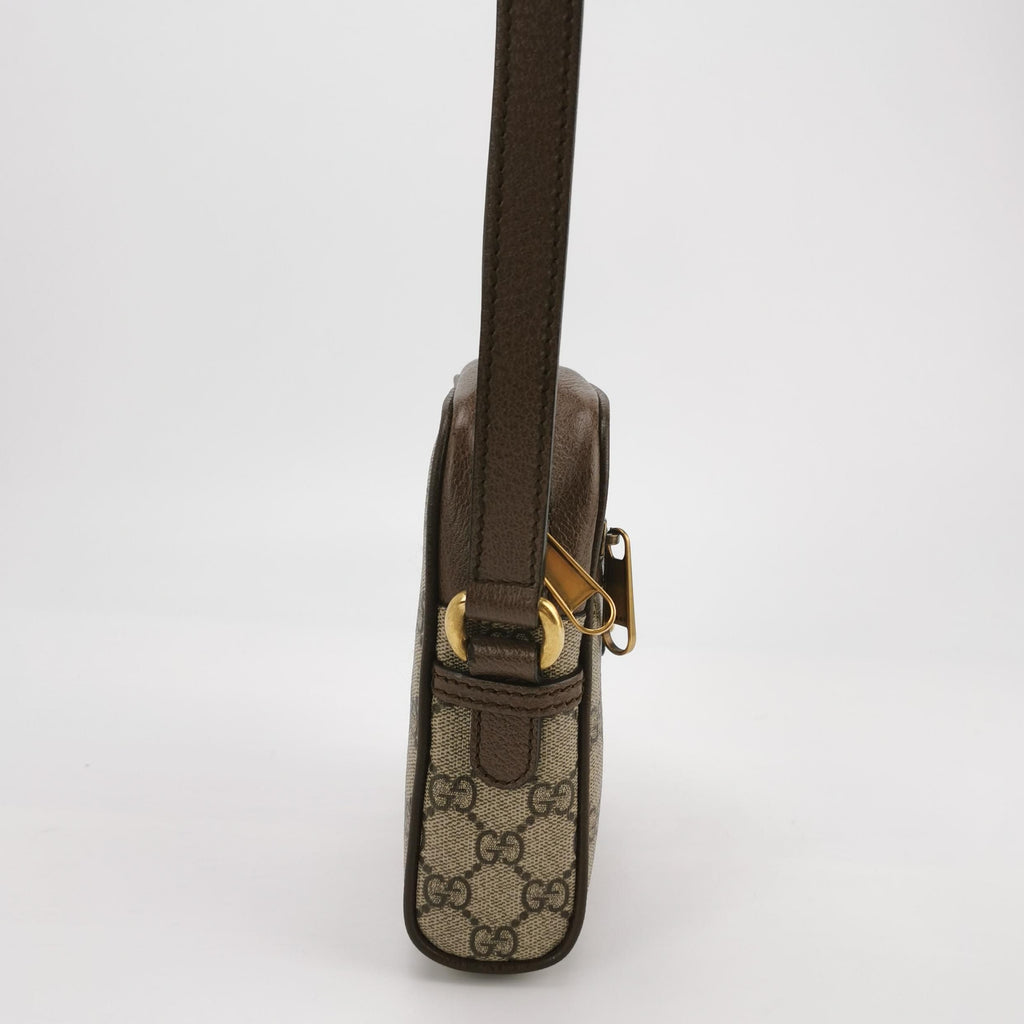 Gucci Ophidia Leather and Canvas GG Crossbody Bag 24092078871548