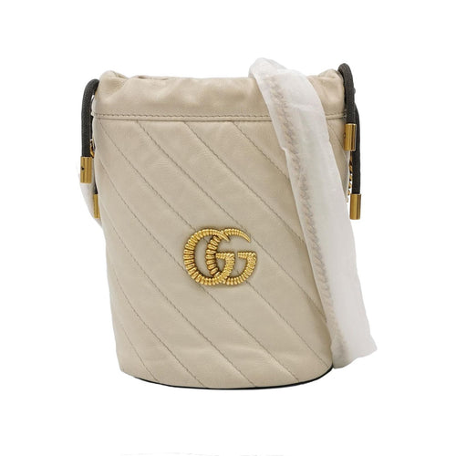 Gucci GG Marmont Mini Leather V-stitch Quilted Double G Bucket Crossbody Bag 250501781174156