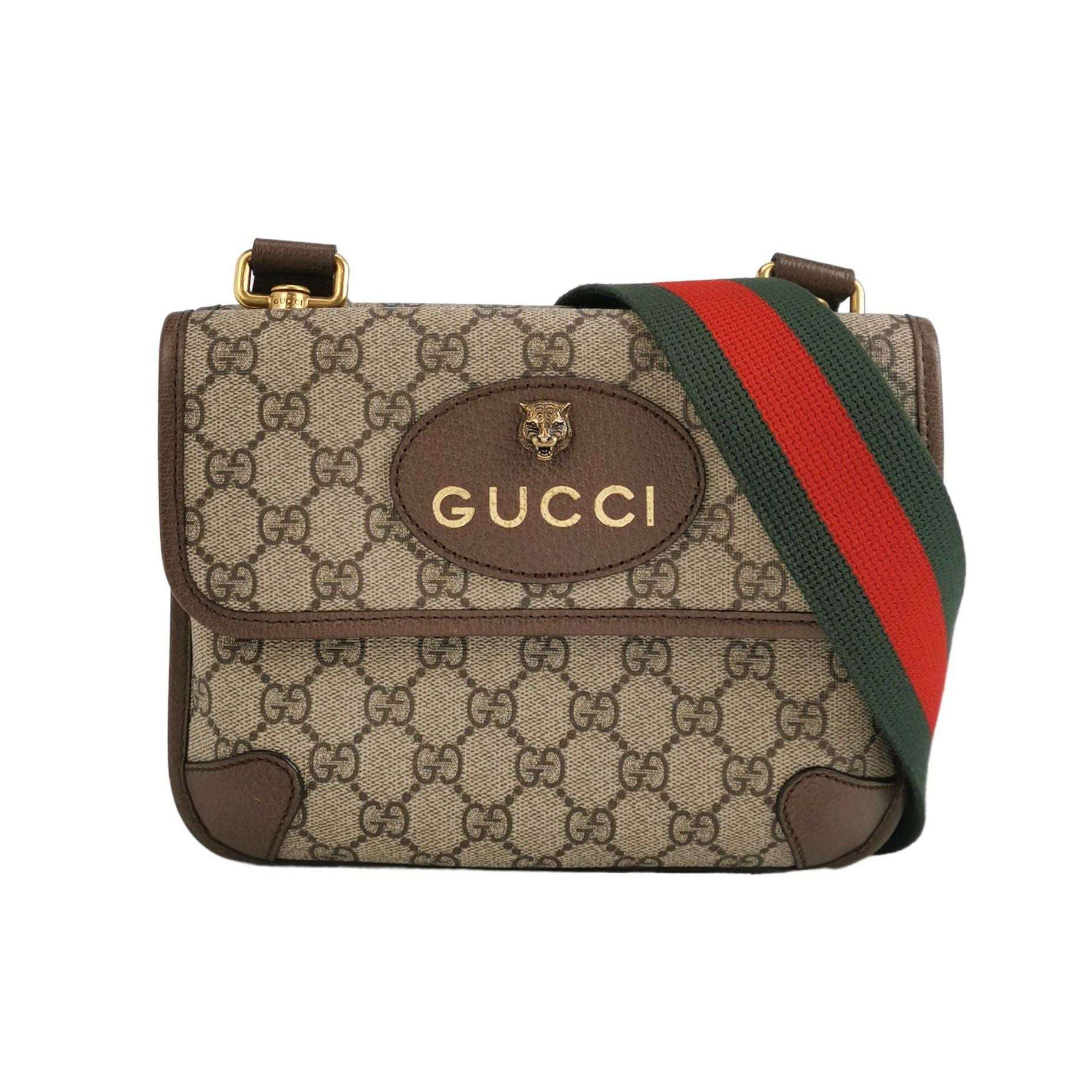 Gucci Neo Vintage Small GG Monogram Tiger Head Logo Crossbody Bag 250525781207522