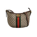 Gucci Ophidia Leather Canvas GG Crossbody Bag 057852300127