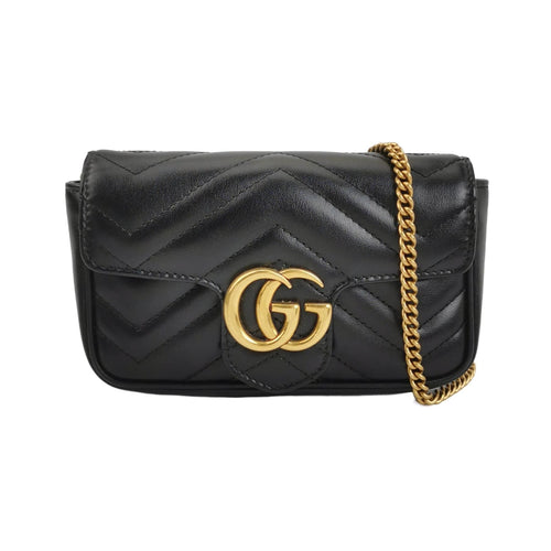 Gucci GG Marmont Mini Leather V-stitched GG Logo Flap Crossbody Bag 250522781203786