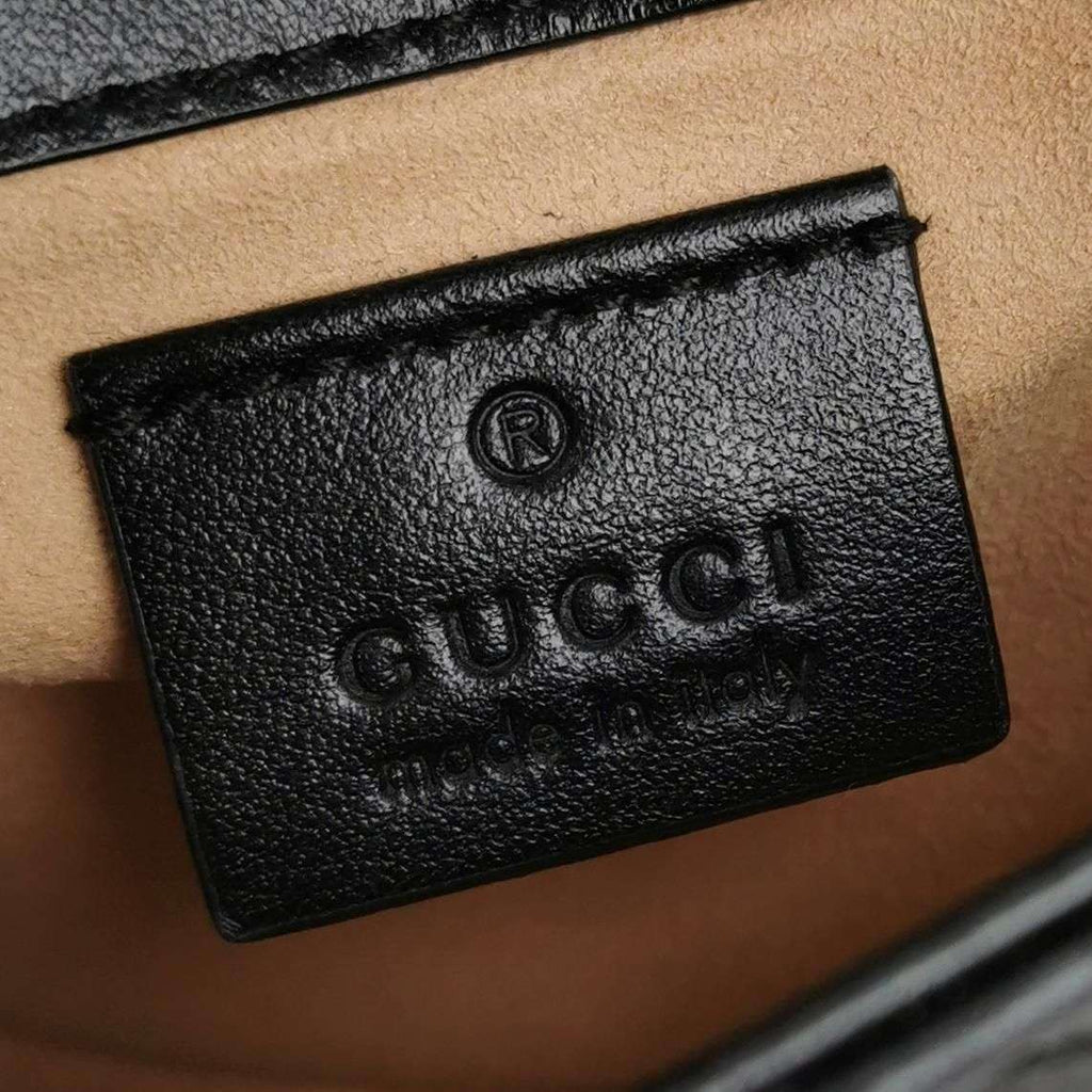 Gucci GG Marmont Mini Leather V-stitched GG Logo Flap Crossbody Bag 250522781203786
