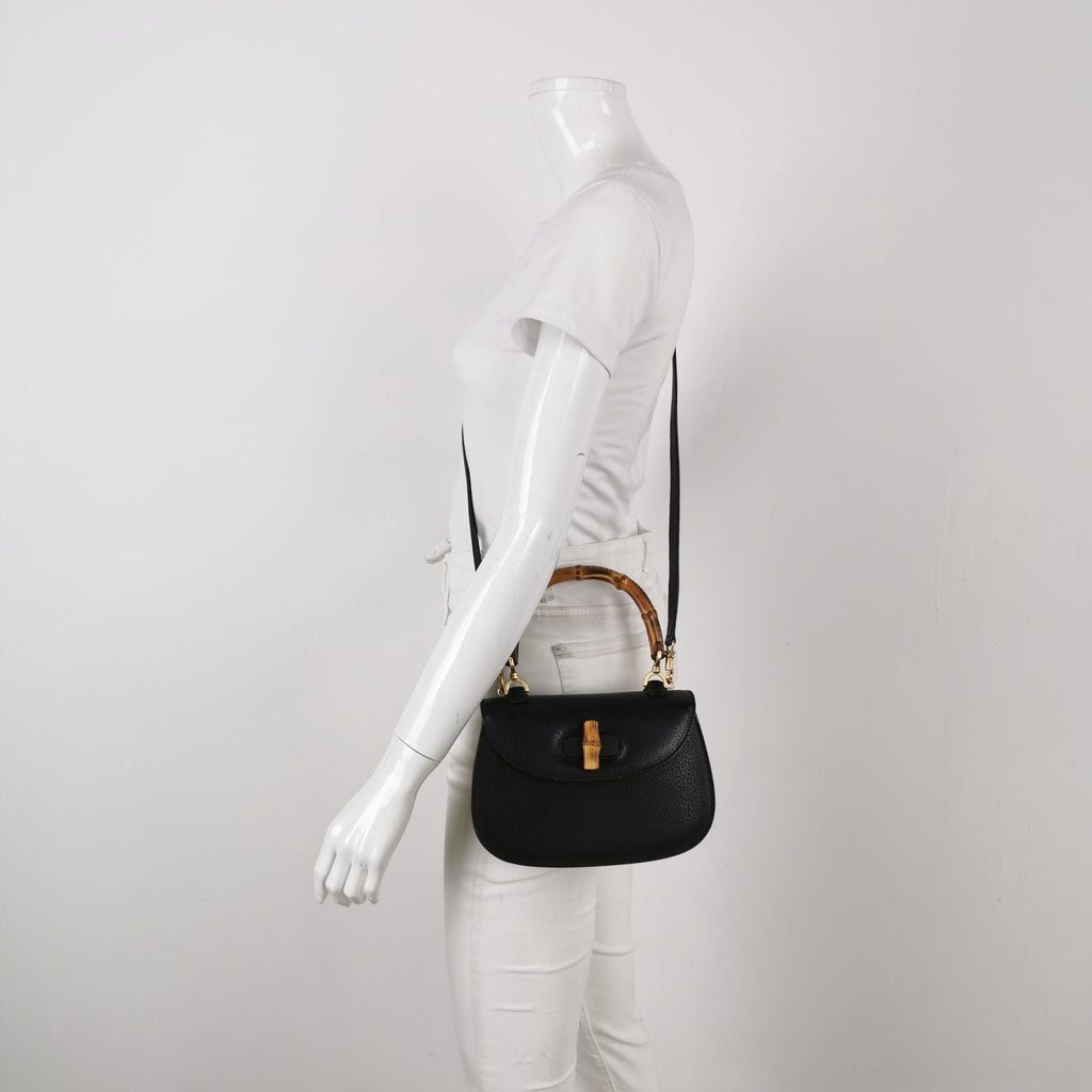 Gucci Classic Bamboo Small Leather Crossbody Bag with Bamboo Handle 250519781199338