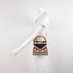 Gucci Leather Fox Head GG Monogram Bamboo Handle Crossbody Bag 250516781195414