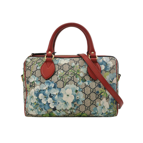 Gucci GG Blooms Leather Double G Monogram Geranium Pattern Crossbody Bag 250512781188687