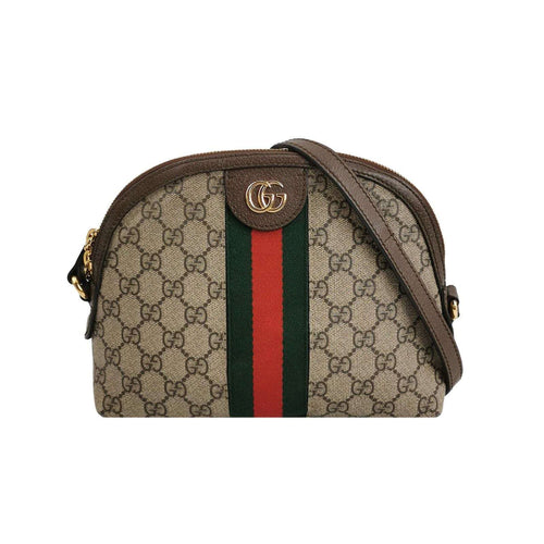 Gucci Ophidia Leather Canvas GG Crossbody Bag 250511781187356