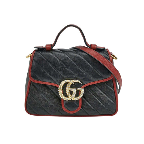 Gucci GG Marmont Mini Leather Crossbody Bag with Contrast Trim and Double G Logo 250511781188321