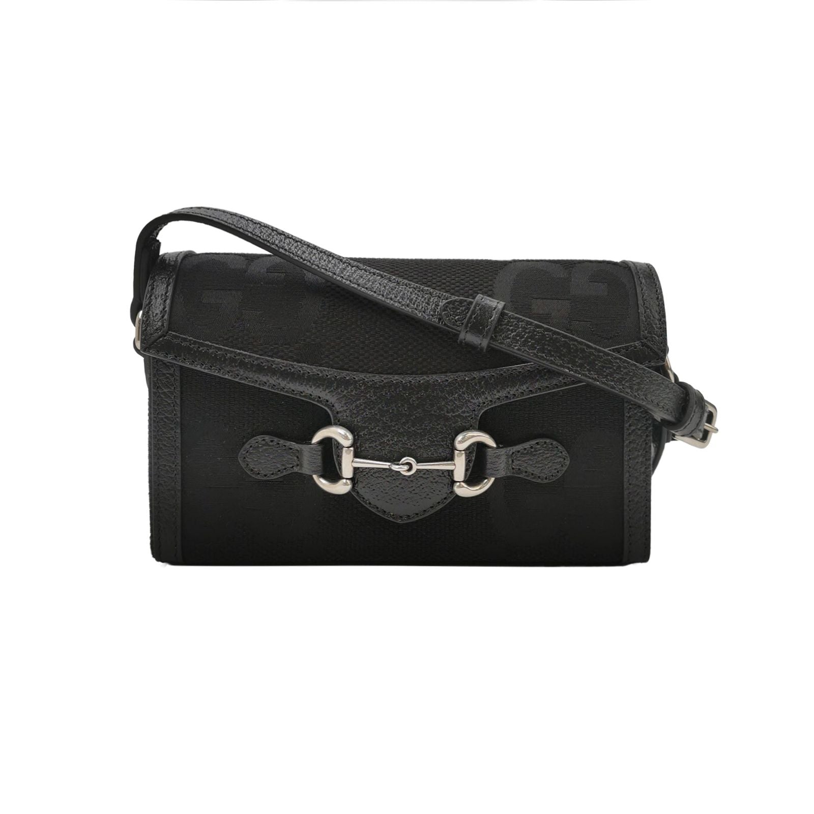 Gucci 1955 Mini Leather and Canvas GG Supreme Horsebit Shoulder Bag 250507781182697