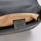 Gucci GG Marmont Mini Leather Solid Chevron Quilted Double G Logo Flap Crossbody Bag 250427781168669