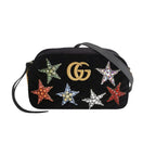 Gucci GG Marmont Small Leather and Suede Star Pattern GG Logo Crossbody Bag 250421781159465