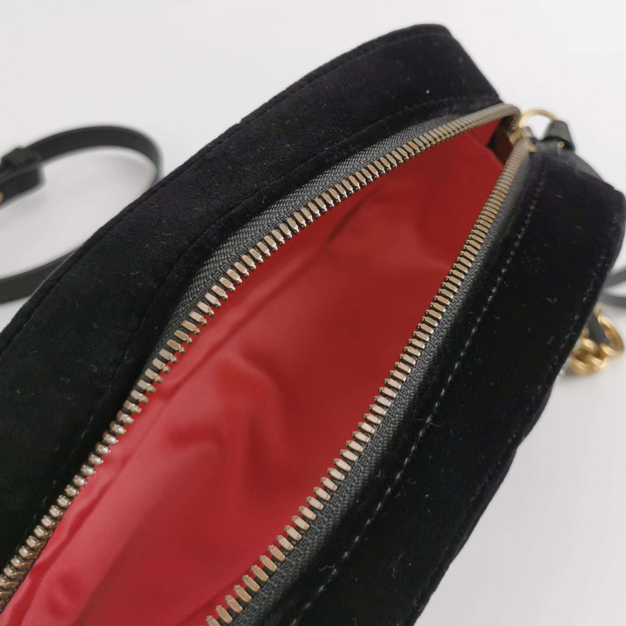 Gucci GG Marmont Small Leather and Suede Star Pattern GG Logo Crossbody Bag 250421781159465