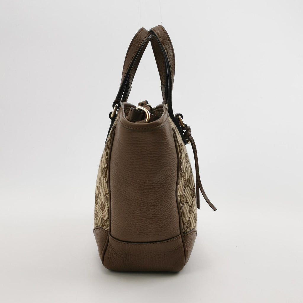 Gucci Bree Leather Canvas GG Monogram Interlocking G Tassel Crossbody Bag 047852700386
