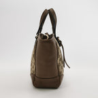 Gucci Bree Leather Canvas GG Monogram Interlocking G Tassel Crossbody Bag 047852700386