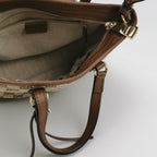 Gucci Bree Leather Canvas GG Monogram Interlocking G Tassel Crossbody Bag 047852700386