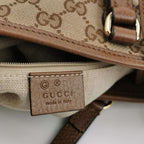 Gucci Bree Leather Canvas GG Monogram Interlocking G Tassel Crossbody Bag 047852700386