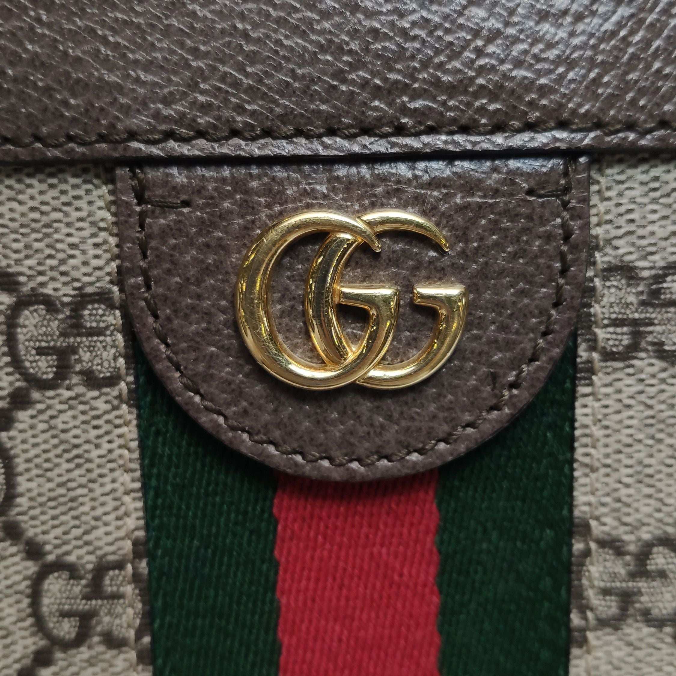 Gucci Ophidia Small Leather Canvas GG Crossbody Bag 250426781166068