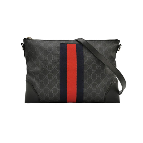 Gucci Leather and Canvas GG Print Crossbody Bag 250421781158994