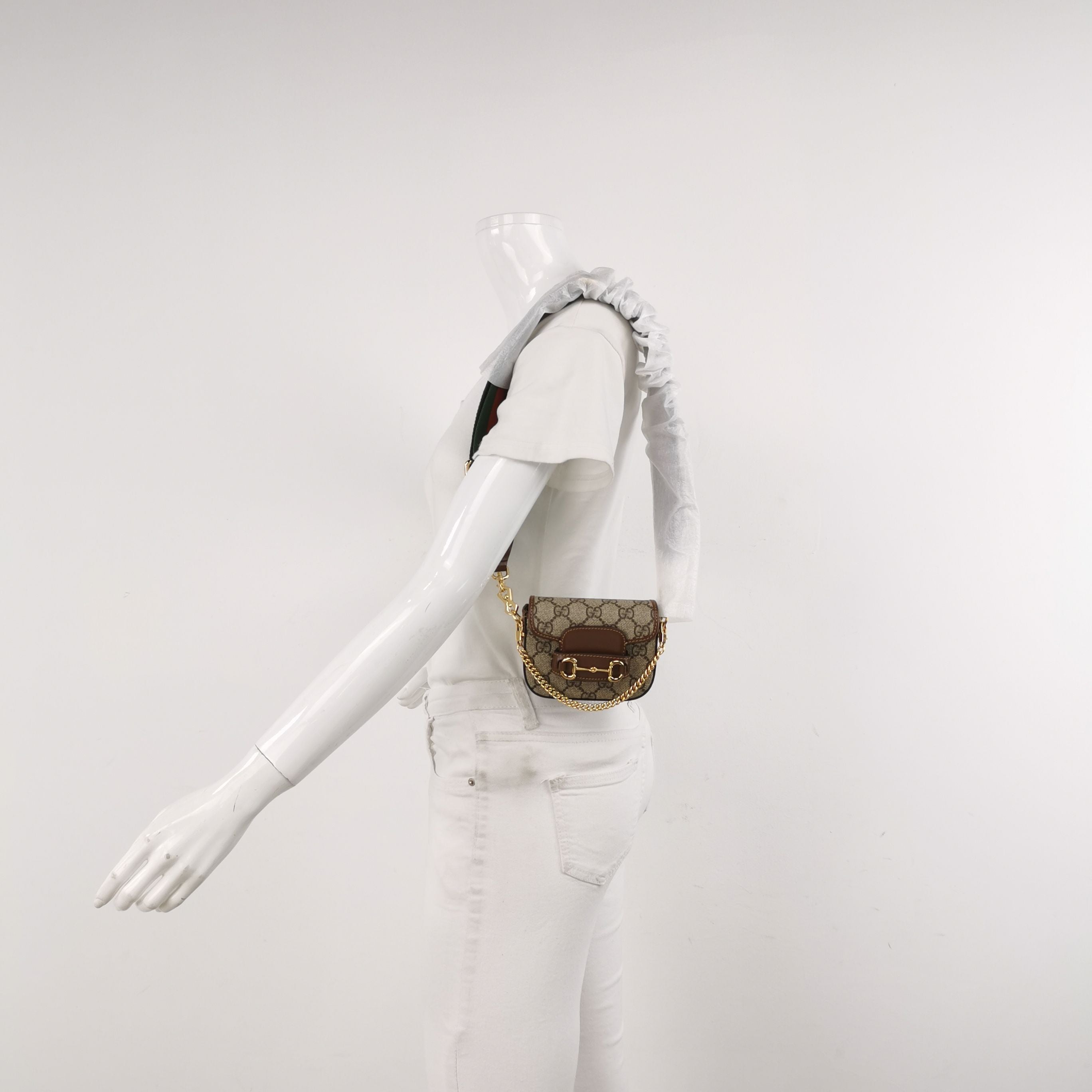 Gucci 1955 Mini GG Supreme Horsebit Shoulder Bag Crossbody Bag 250420781156713
