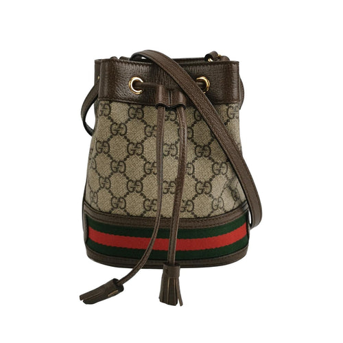 Gucci Ophidia Mini Leather Canvas GG Bucket Crossbody Bag 250420781157579