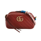 Gucci GG Marmont Small Leather Shoulder Bag with Contrast Trim and Double G Logo 2504171531153558