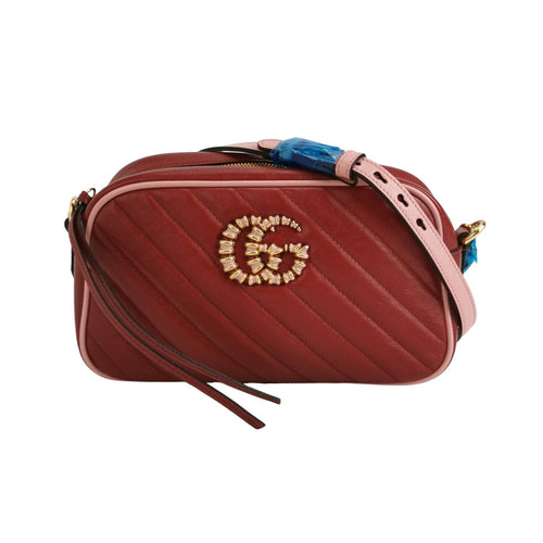 Gucci GG Marmont Small Leather Shoulder Bag with Contrast Trim and Double G Logo 2504171531153558