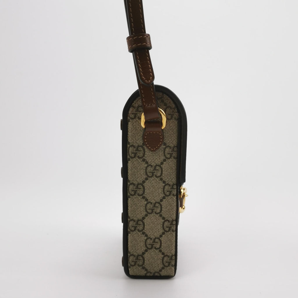 Gucci 1955 Mini GG Canvas Horsebit Phone Crossbody Bag 047852000611