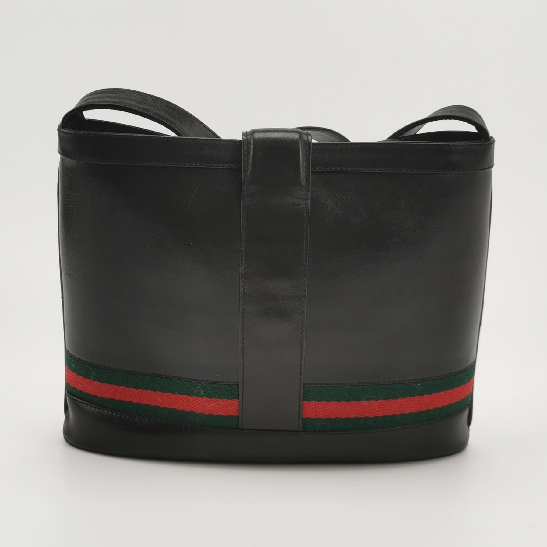 Gucci Leather Striped GG Logo Shoulder Bag Crossbody Bag 250419781155220