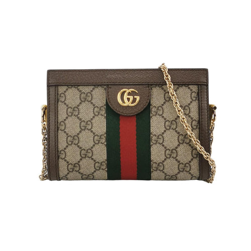 Gucci Ophidia Mini Leather Canvas GG Crossbody Bag 250418781154034