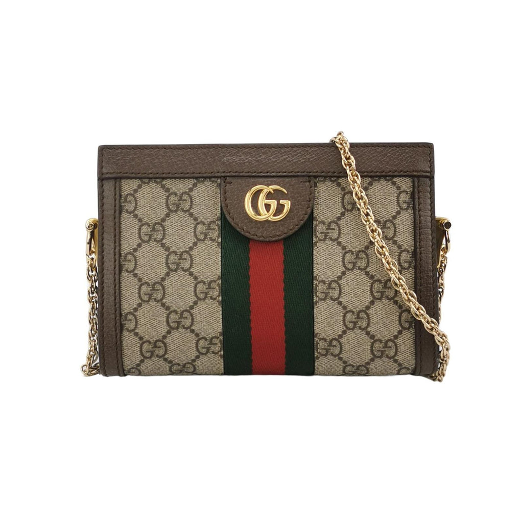 Gucci Ophidia Mini Leather Canvas GG Crossbody Bag 250418781154034