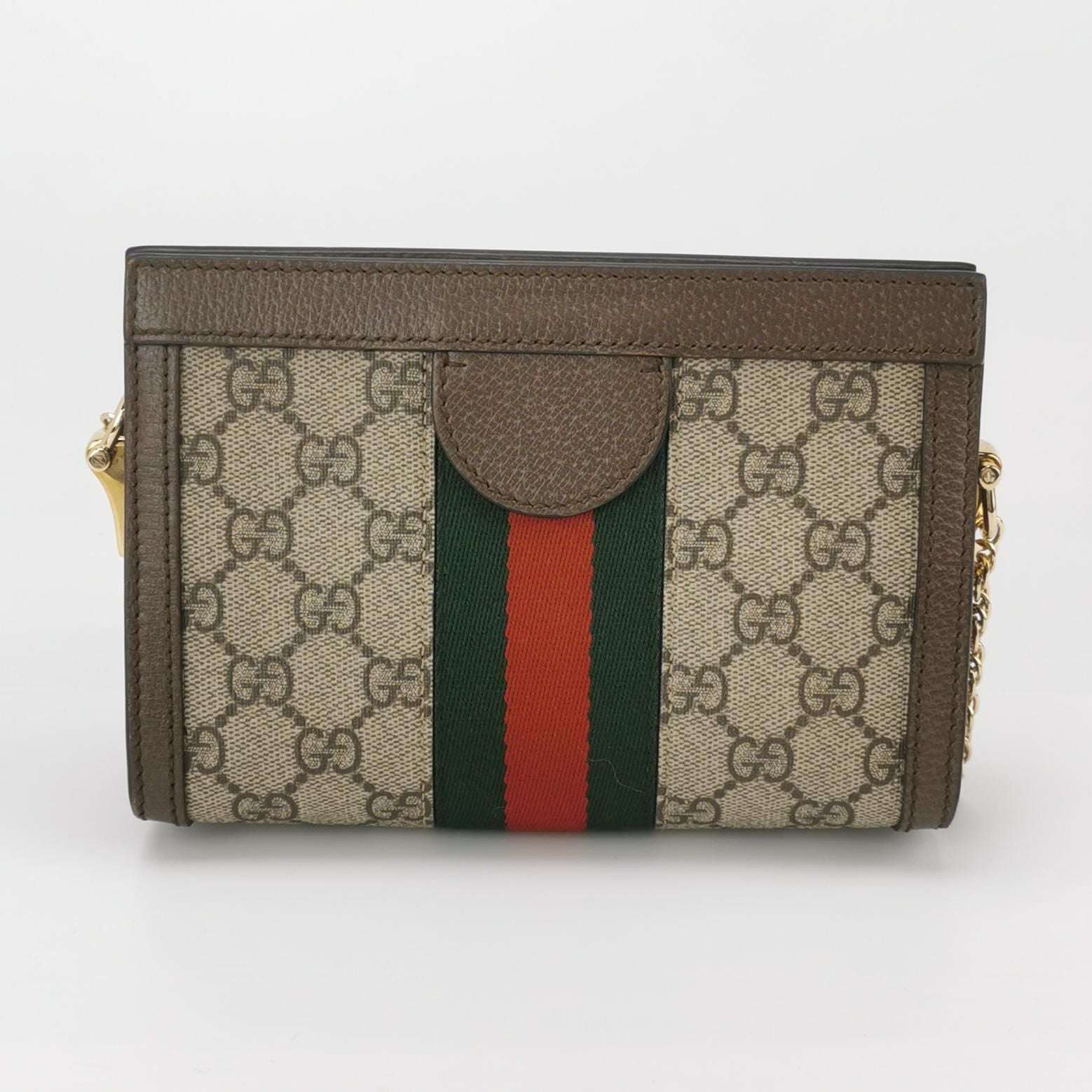 Gucci Ophidia Mini Leather Canvas GG Crossbody Bag 250418781154034