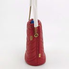 Gucci GG Marmont Mini Leather V-Pattern Quilted Double G Bucket Crossbody Bag 250416781150991